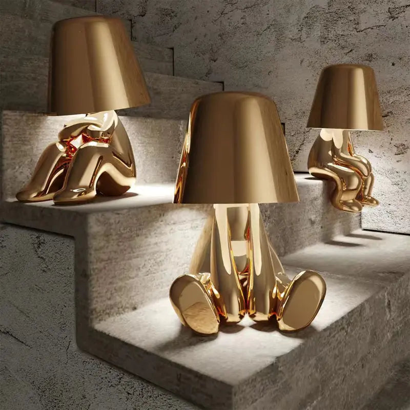 Little Golden Man Decorative Table Lamp | Touch Control & USB Rechargeable