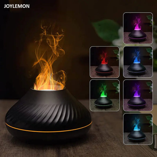 LuminaScent™ FlameTech Aroma Diffuser - 7-Color LED & Essential Oil Mist