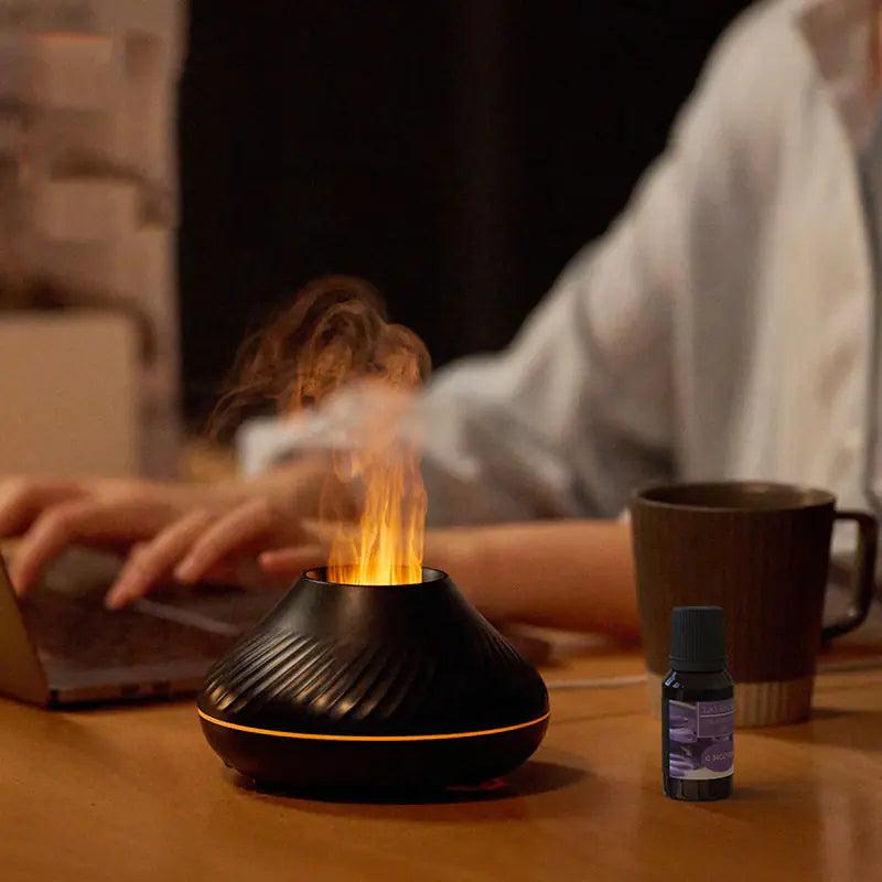 LuminaScent™ FlameTech Aroma Diffuser - 7-Color LED & Essential Oil Mist