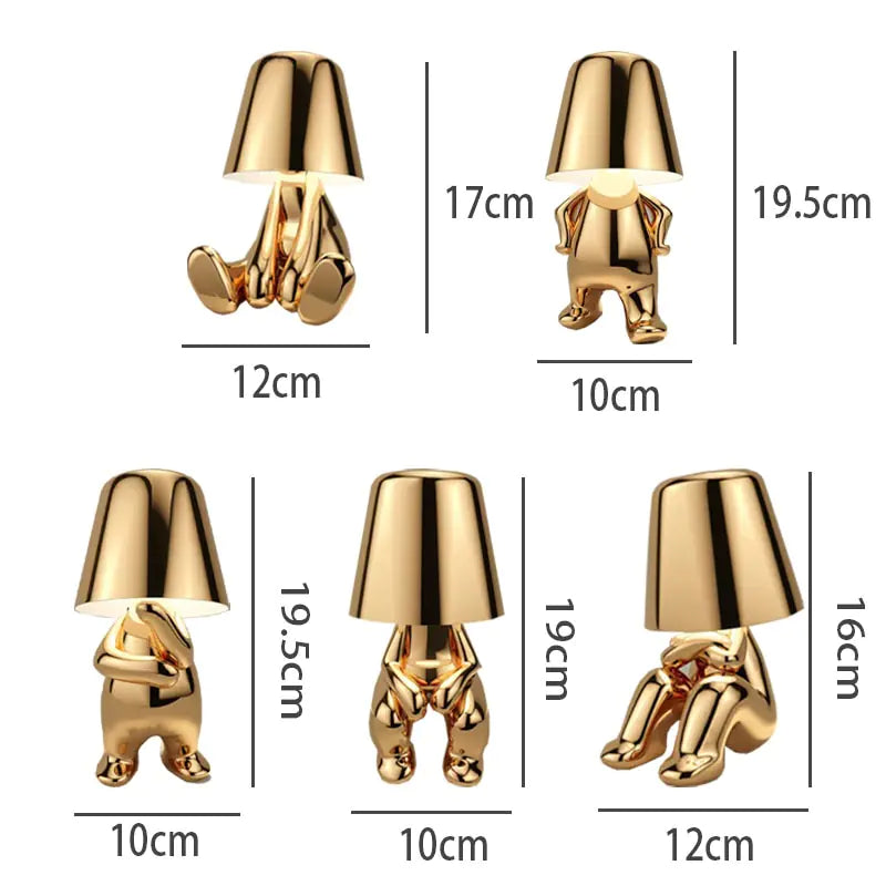 Little Golden Man Decorative Table Lamp | Touch Control & USB Rechargeable