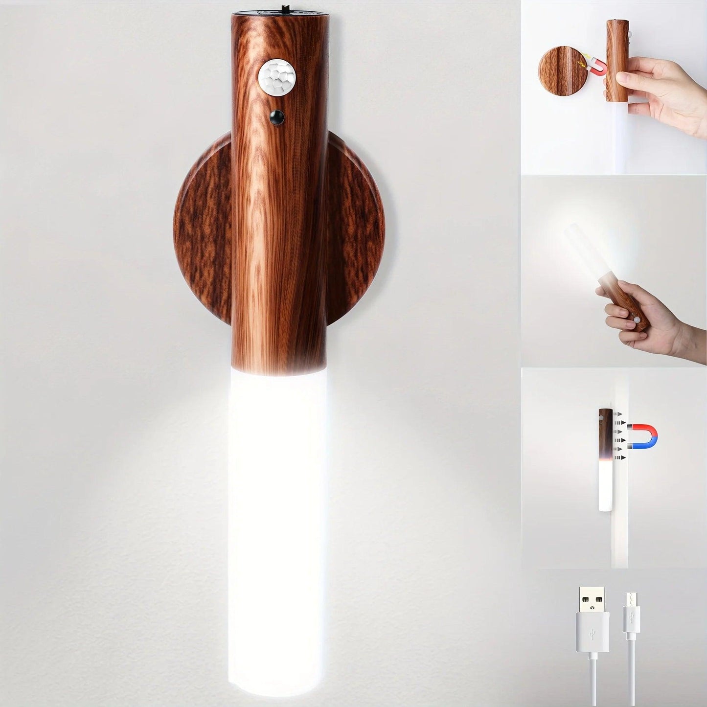 Natural Wood Motion Sensor Light - Wizedrops